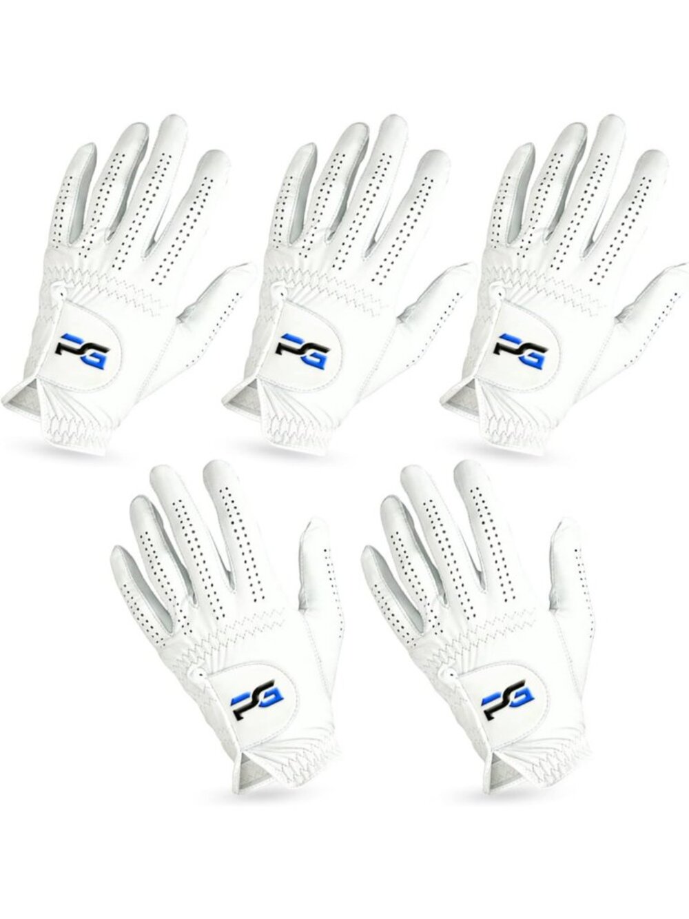 Premium Quality Cabretta Leather Golf Gloves - 5 Pack for Men, Ultimate Grip